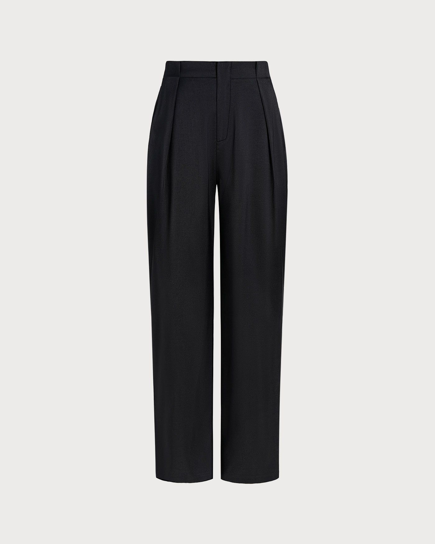 Romi-Pantalones rectos negros de talle natural