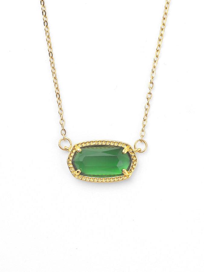Collar colgante ovalado con piedra de nacimiento