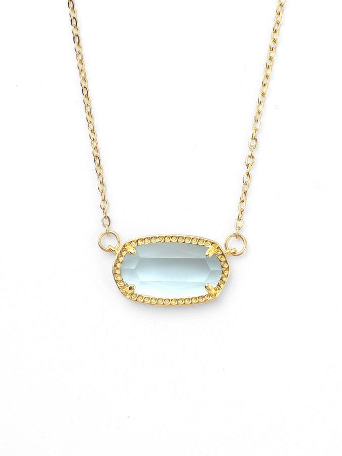 Collar colgante ovalado con piedra de nacimiento