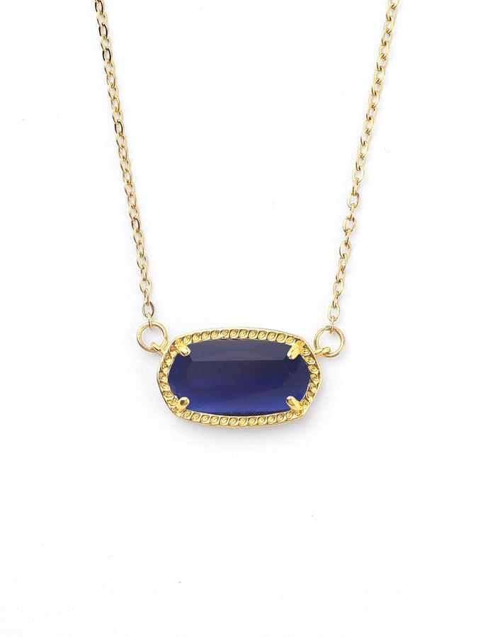 Collar colgante ovalado con piedra de nacimiento