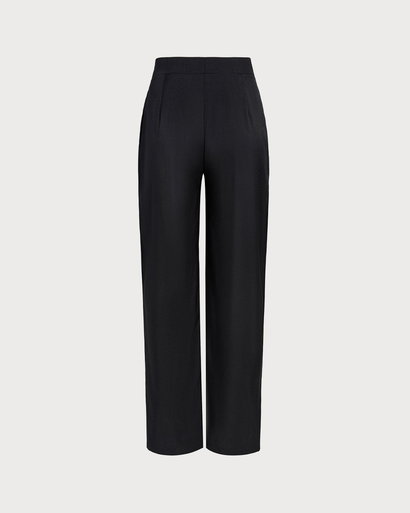 Romi-Pantalones rectos negros de talle natural