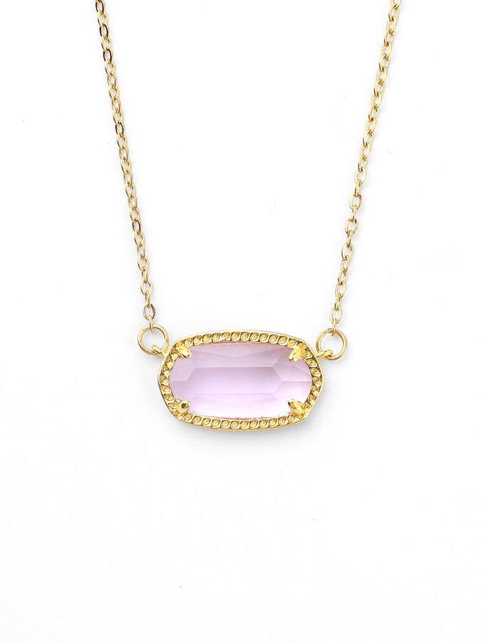 Collar colgante ovalado con piedra de nacimiento