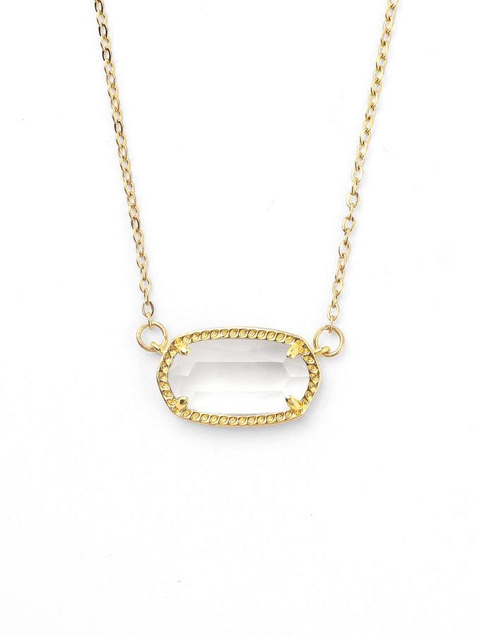Collar colgante ovalado con piedra de nacimiento