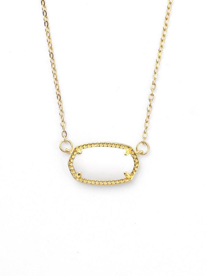 Collar colgante ovalado con piedra de nacimiento