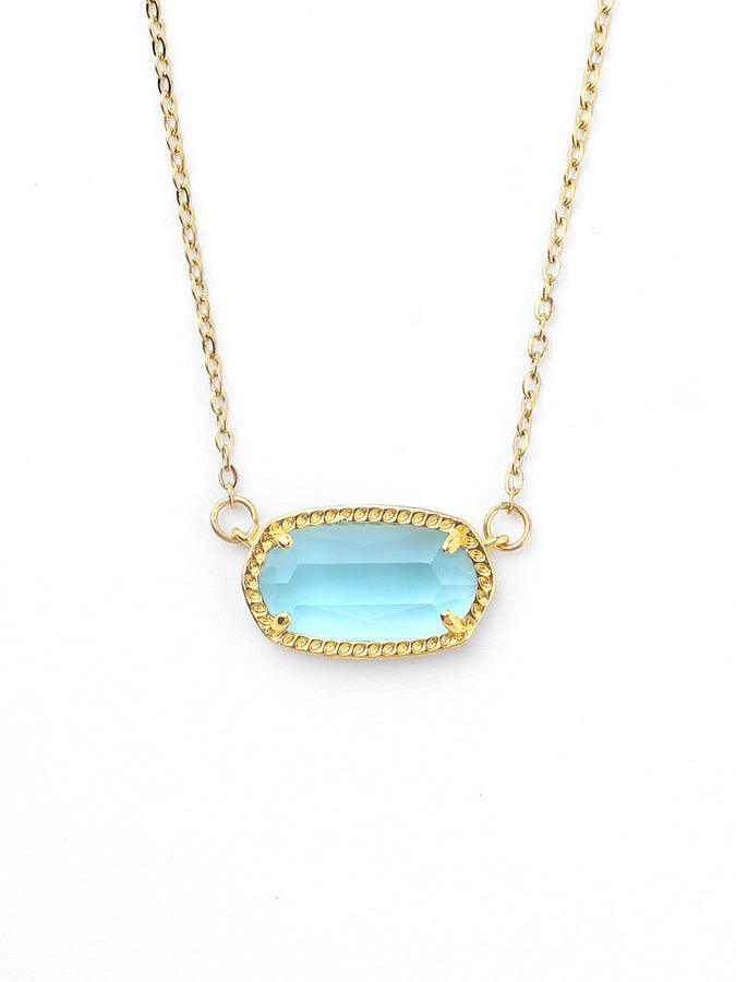 Collar colgante ovalado con piedra de nacimiento