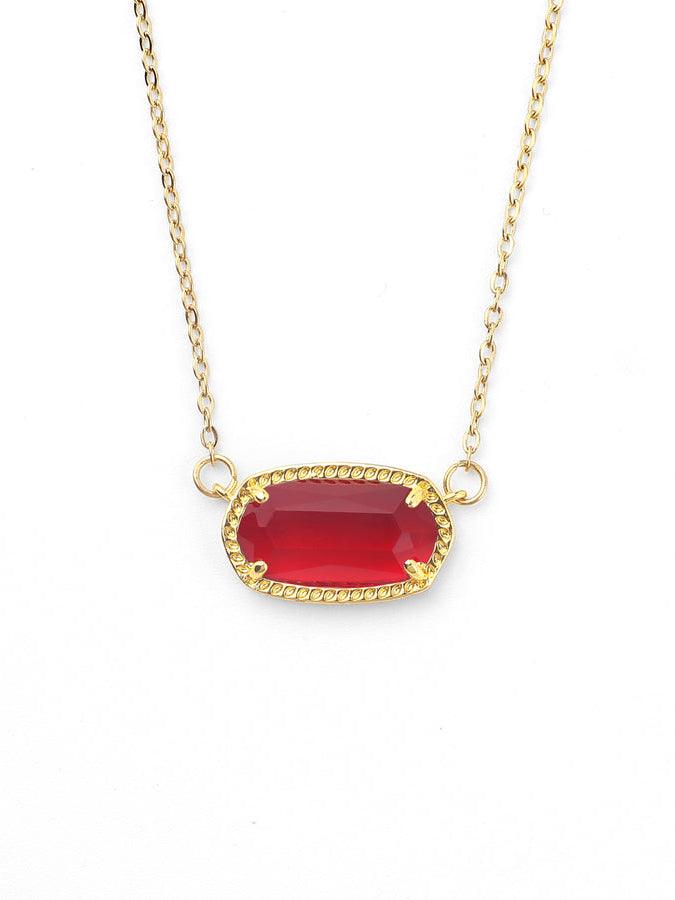 Collar colgante ovalado con piedra de nacimiento
