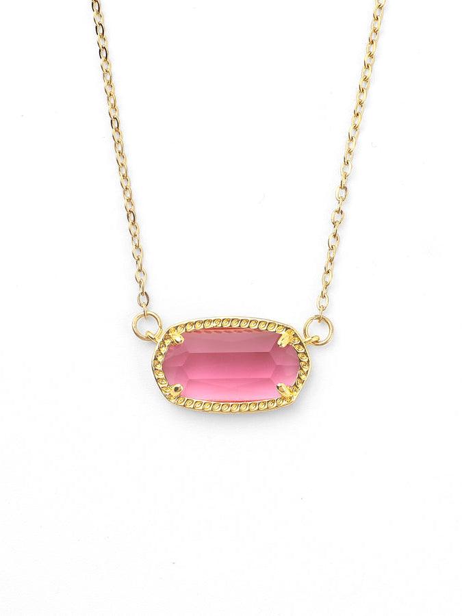 Collar colgante ovalado con piedra de nacimiento