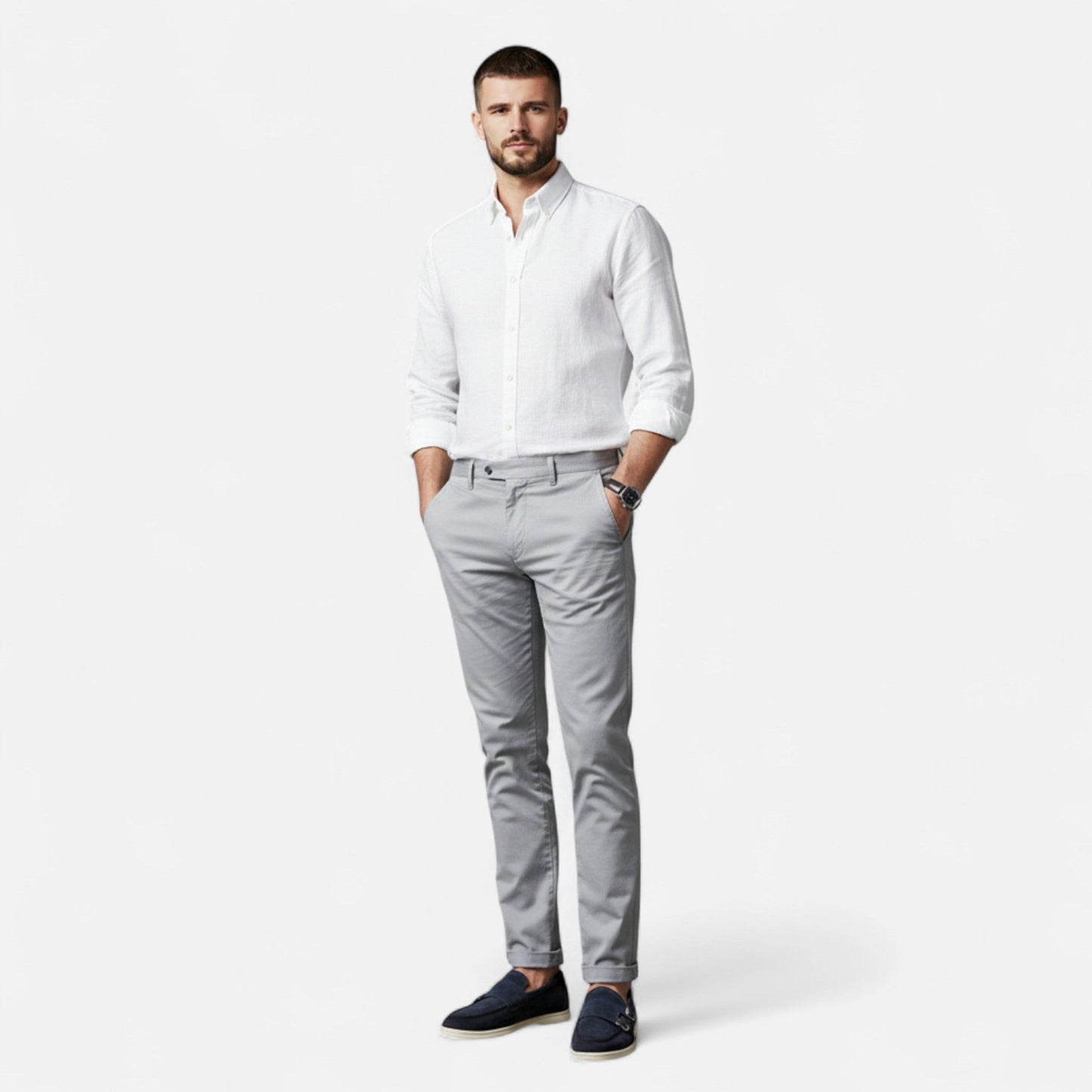 Hugo-Mocasines Doble Hebilla Para Hombre