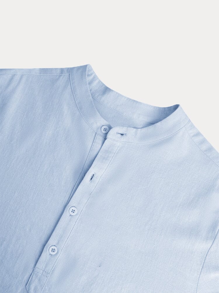 Antonio-Camisa informal de manga larga de algodón y lino