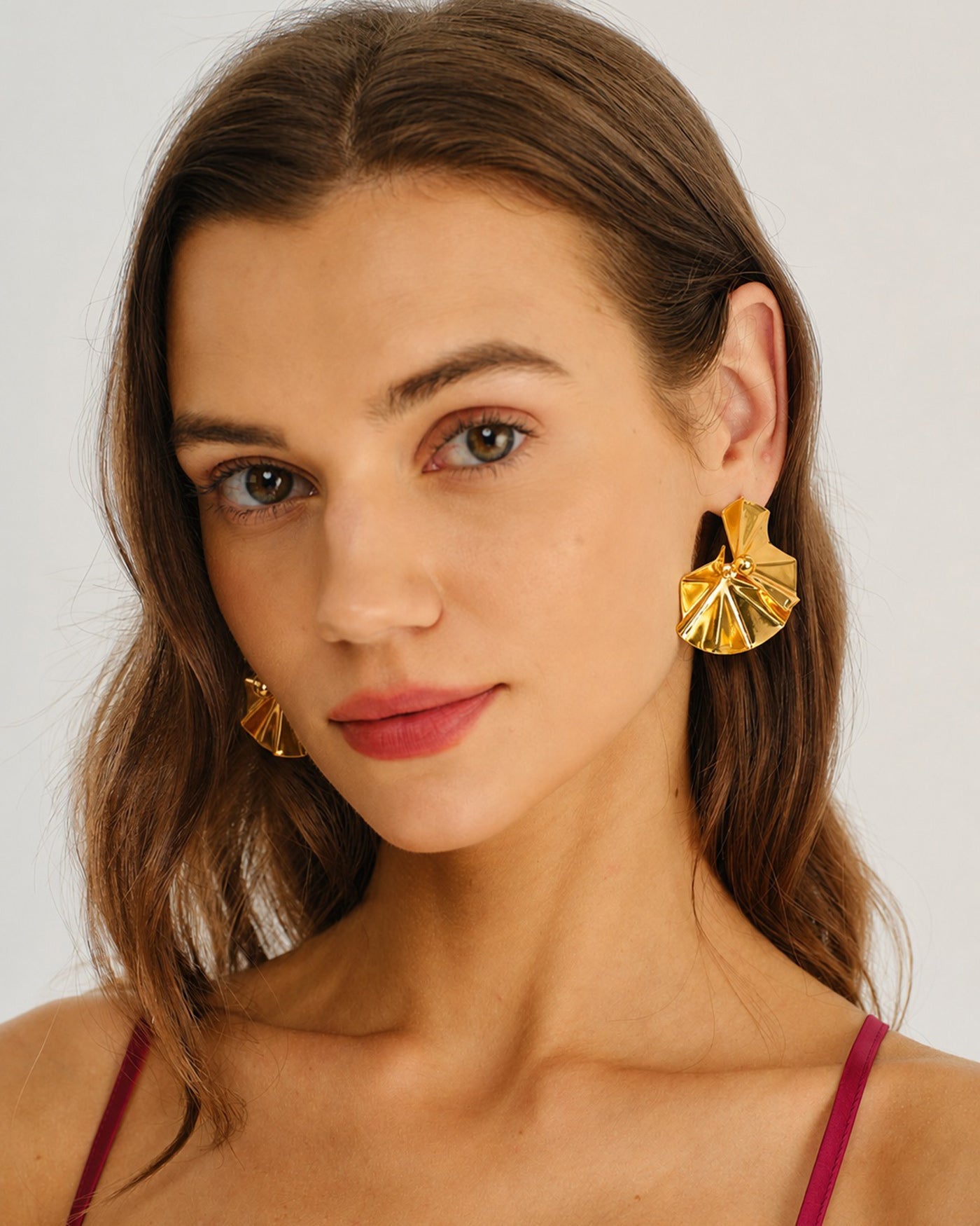 Pendientes de latón dorado